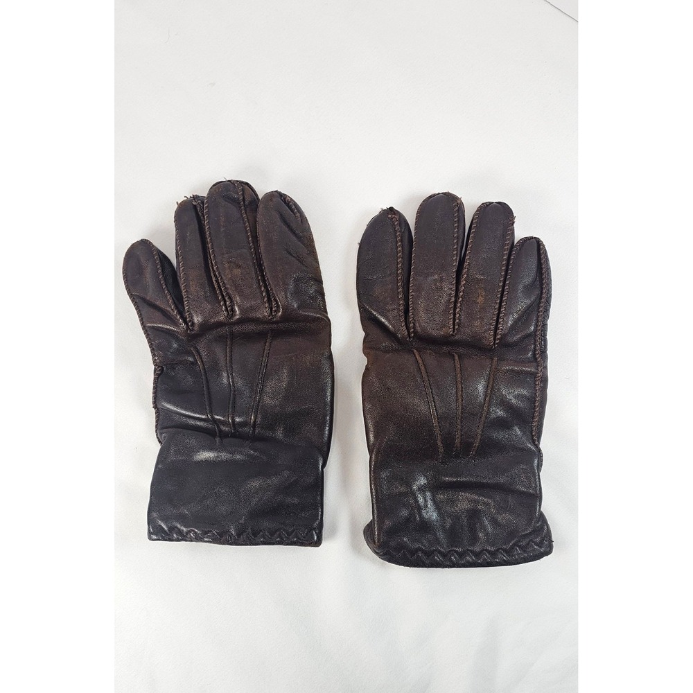 Vintage Sears Leather‎ Gloves Mens Medium Thinsulate Lined Brown Winter
